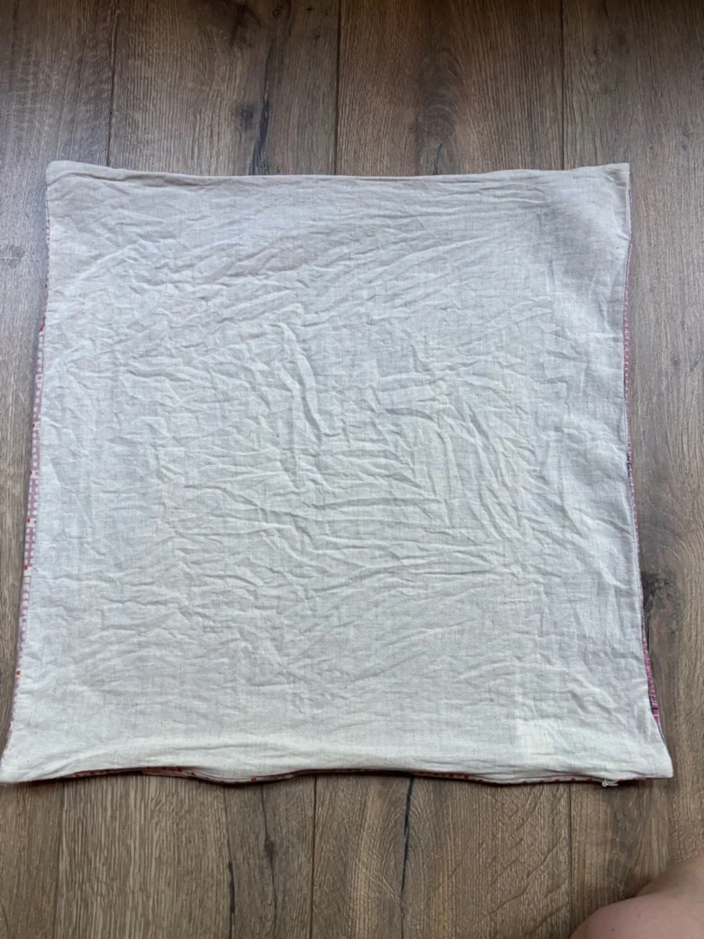 West Elm 20x20 Abstract Block Print Pillow Cover Pink Navy Linen Cotton Accent